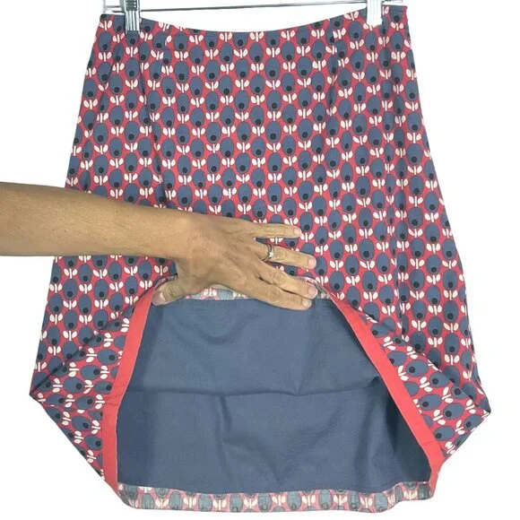 Boden Women's Abstract Pattern A-Line Skirt, size us 10R, Lined, 100% Cotton - Picture 2 of 7